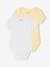 Pack of 2 of short-sleeved pointelle baby bodysuits pale yellow 