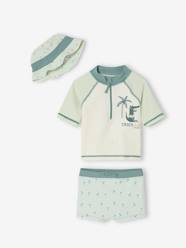 Baby-Swim Set: UV-Protection T-Shirt, Shorts & Bucket Hat for Babies