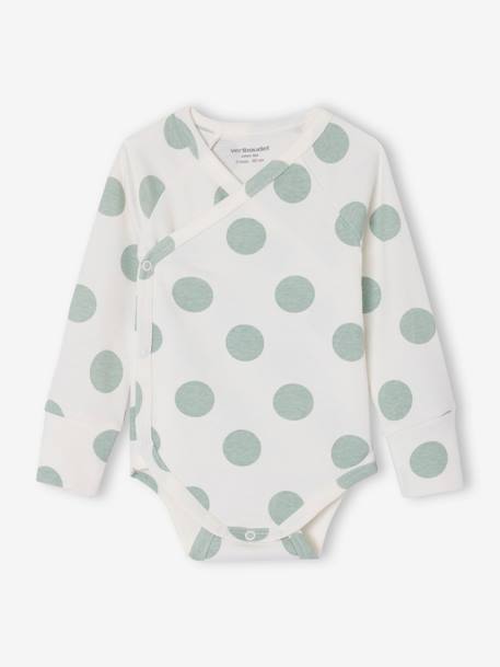 Pack of 5 bodysuits with popper opening for newborns sage green 