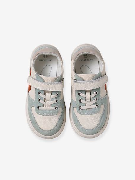 Leather Hook-&-Loop Trainers with Laces, for Children, Designed for Autonomy set green+set white 