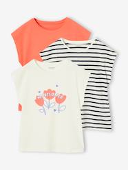 Girls-Pack of 3 girls' short-sleeved t-shirts - BASICS