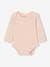 Pack of 2 long-sleeved baby bodysuits in pointelle knit pale pink 