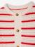 Openwork Knit Cardigan for Babies striped red 