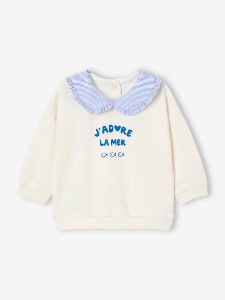 Sweatshirt with Peter Pan Collar, for Babies ecru 