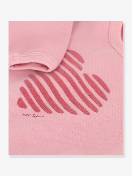 Sweatshirt in Plain Cotton for Babies, PETIT BATEAU rose 