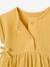 Dress in Cotton Gauze for Babies GREEN MEDIUM SOLID+ochre 