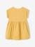 Dress in Cotton Gauze for Babies GREEN MEDIUM SOLID+ochre 