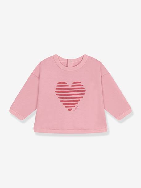 Sweatshirt in Plain Cotton for Babies, PETIT BATEAU rose 