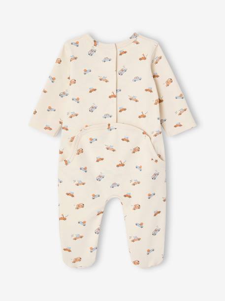 Sleepsuit little cars ecru 