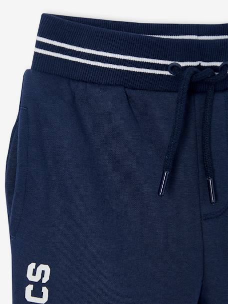 Boys' fleece jogging bottoms marl grey+navy blue 