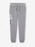 Boys' fleece jogging bottoms marl grey+navy blue 