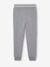 Boys' fleece jogging bottoms marl grey+navy blue 