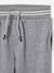 Boys' fleece jogging bottoms marl grey+navy blue 