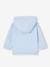 Zipped Jacket with Hood for Babies ecru+sky blue 