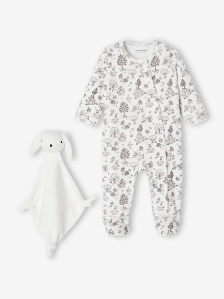 Sleepsuit box and velvet comforter ecru 