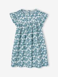 Girls-Ruffled, Short Sleeve Dress with Prints, for Girls