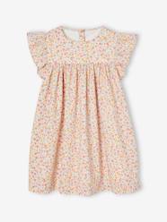 Girls-Ruffled, Short Sleeve Dress with Prints, for Girls