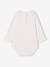 Long-sleeved baby bodysuit with English embroidery collar ecru 