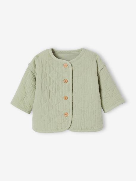 Baby quilted jacket and comforter set sage green 