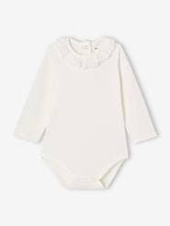 Baby-Long-sleeved baby bodysuit with English embroidery collar