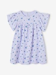 Girls-Dresses-Cotton Gauze Dress with Floral Print, for Girls