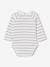 Long-sleeved baby bodysuit with poplin collar ecru 