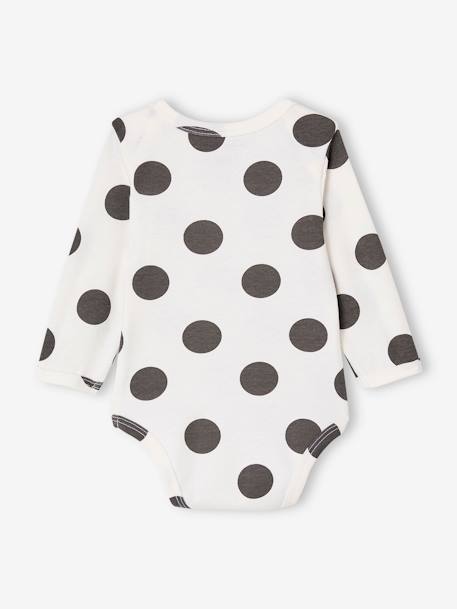 Bodysuit and bib gift set with polka dots ecru 