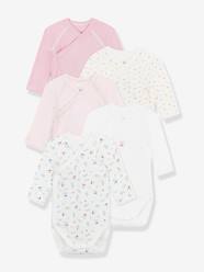 -Pack of 5 Long-Sleeved Cross-Over Bodysuits, PETIT BATEAU