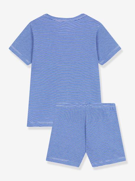 Striped Short Pyjamas for Children, PETIT BATEAU blue 