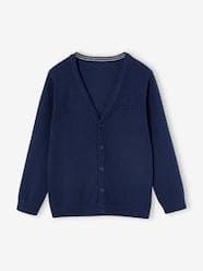 Boys-Cardigans, Jumpers & Sweatshirts-Cardigans-V-neck knitted cardigan BASICS for Boys