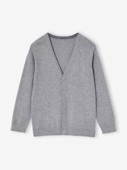 Boys-Cardigans, Jumpers & Sweatshirts-Cardigans-V-neck knitted cardigan BASICS for Boys