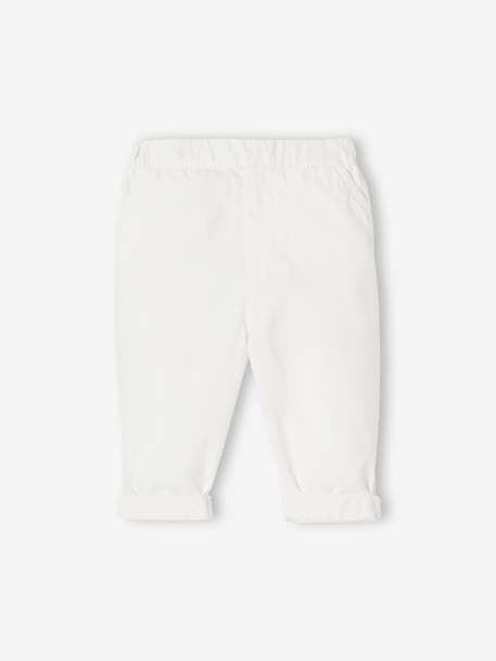 Lightweight Linen-Effect Trousers for Babies white 