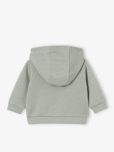 Hooded Jacket with Zip for Babies grey green+pecan nut+slate blue 