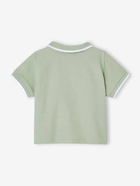 Polo Shirt with Embroidery on the Chest, for Baby Boys Dark Blue+sage green 