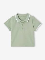 Baby-T-shirts & Roll Neck T-Shirts-Polo Shirt with Embroidery on the Chest, for Baby Boys