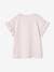 T-Shirt with Iridescent Motif & Short Ruffled Sleeves for Girls ecru+mauve+navy blue+pale pink+pale yellow+peach+sky blue+white 