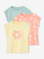 Girls-Pack of 3 girls' short-sleeved t-shirts - BASICS