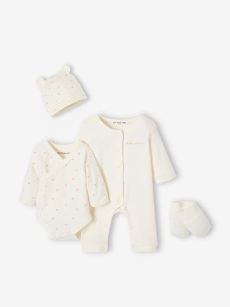 4-piece baby and premature baby newborn set ecru 