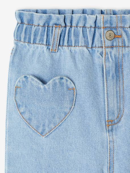 Paperbag Jeans, Heart-Shaped Pockets, for Girls brut denim+light blue+medium blue 