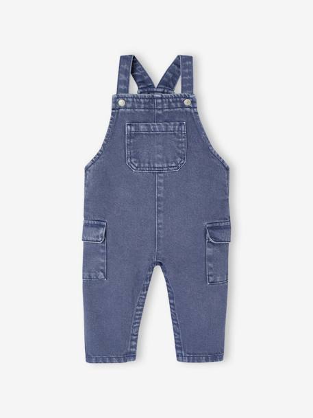 Baby dungarees in canvas indigo 