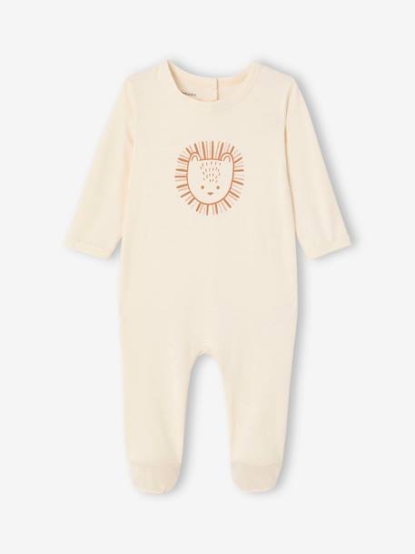 Pack of 2 Safari baby sleepsuits camel 