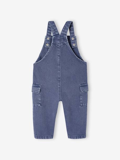 Baby dungarees in canvas indigo 