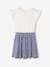 2-in-1-Effect Dress for Girls indigo+striped green+vanilla 