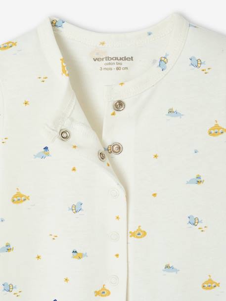 Convertible baby submarine sleepsuit ecru 