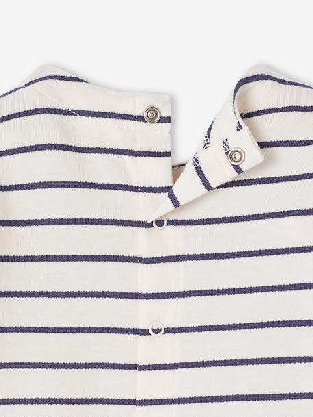 Striped long-sleeved baby t-shirt ecru 