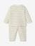 Striped bodysuits set with cardigan and trousers ecru 