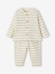 Baby-Striped bodysuits set with cardigan and trousers