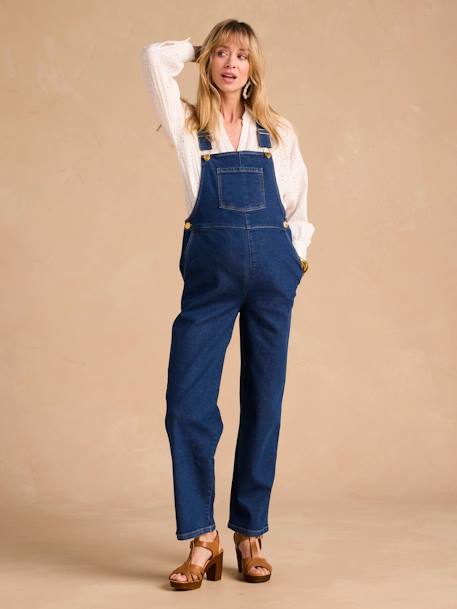 Wide Cut Denim Dungarees for Maternity, ENVIE DE FRAISE brut denim 