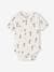 5 pack of short-sleeved baby bodysuits, Hot Air Balloon design ecru 