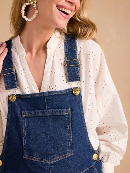 Wide Cut Denim Dungarees for Maternity, ENVIE DE FRAISE brut denim 